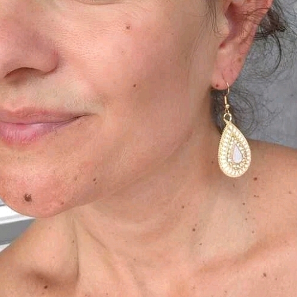 💖 2/$30 Boho Gold dangle teardrop christmas party Rhinestones earrings - Picture 8 of 16